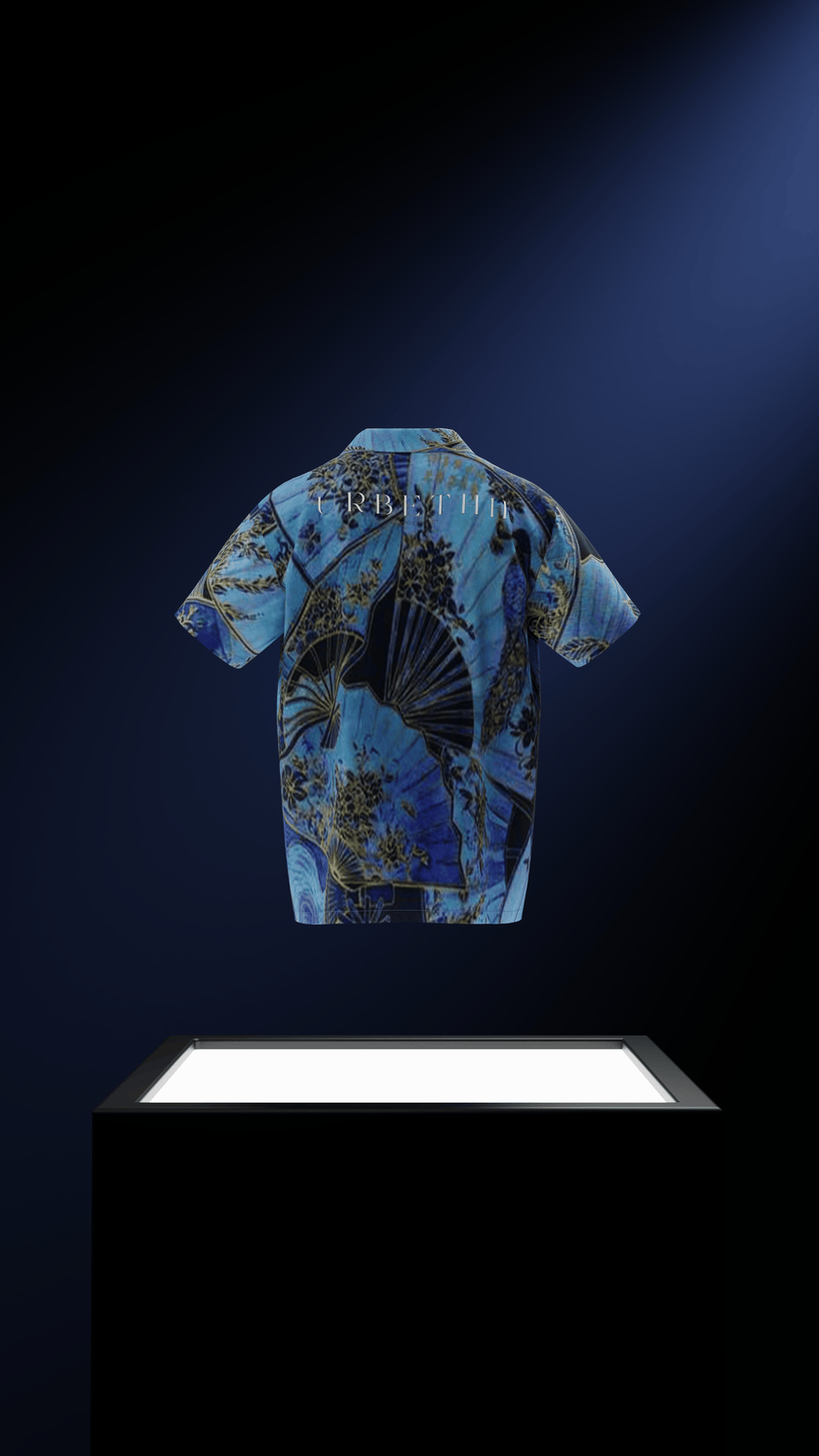 "Azure Memoirs" Silk Reflective Shirt