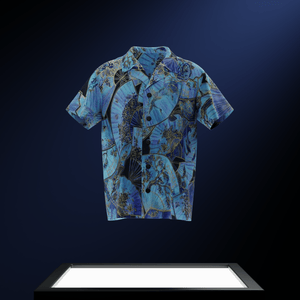 "Azure Memoirs" Silk Reflective Shirt