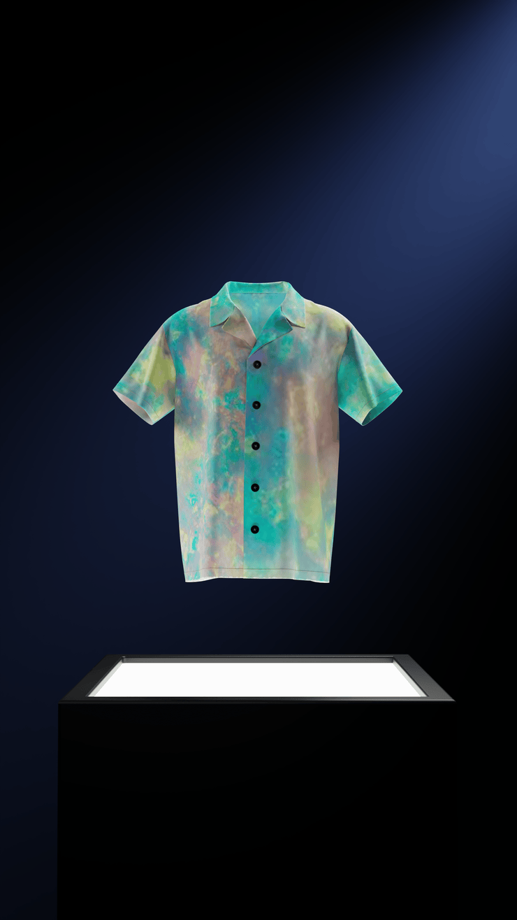 "Mosaic Mirage" Silk Reflective Shirt