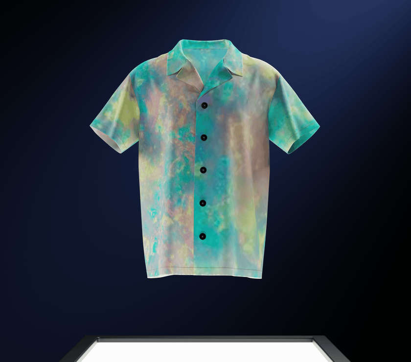 "Mosaic Mirage" Silk Reflective Shirt